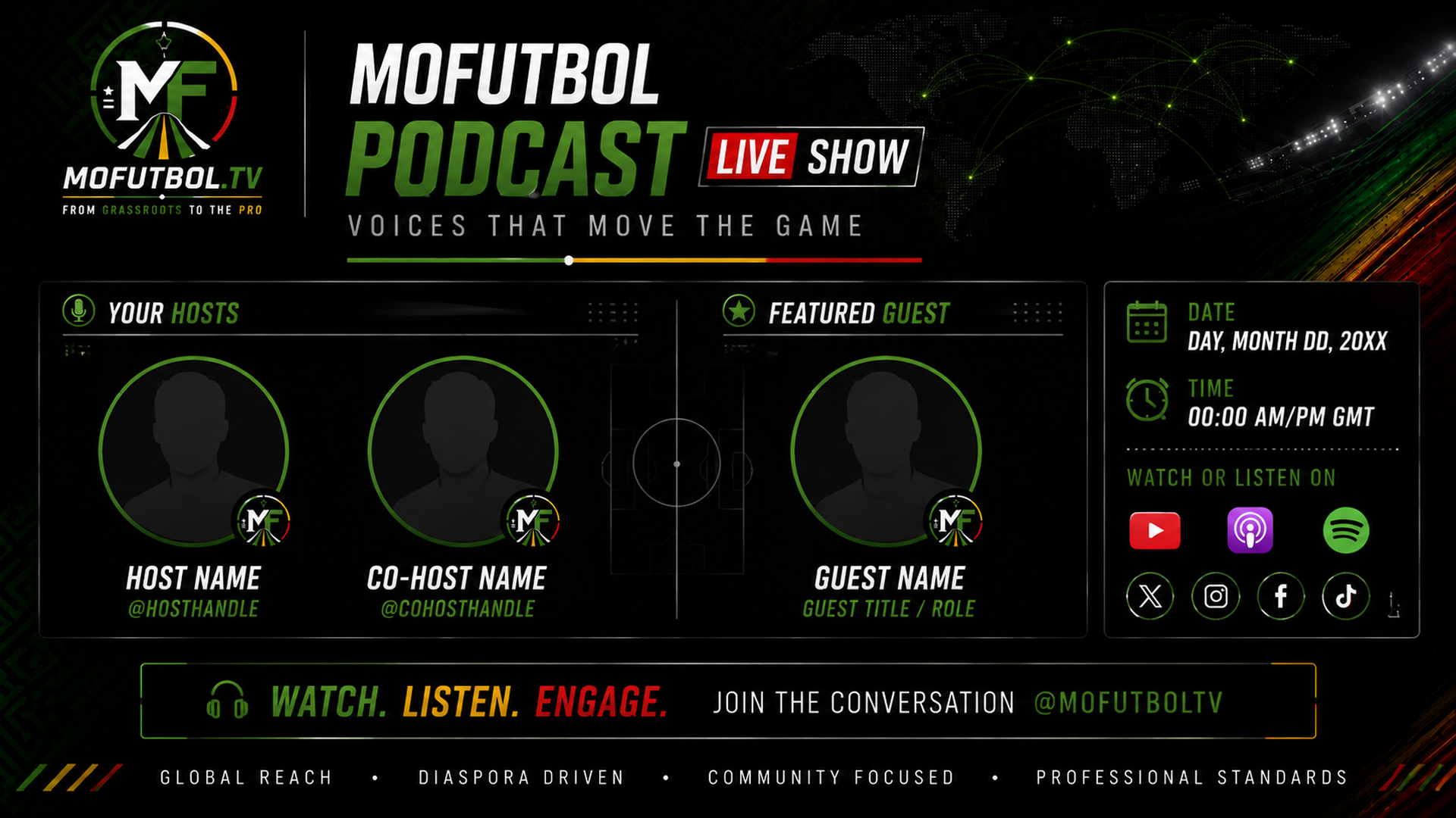Podcast and live show Brand V2 template