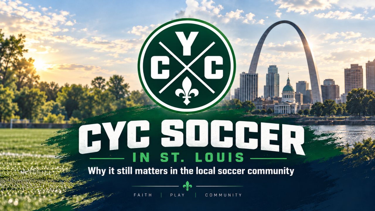 CYC Soccer in St. Louis graphic with the CYC crest and Gateway Arch